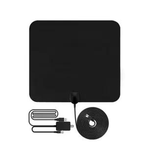 Fabriek Prijs Flat Ultra-Dunne Versterkte Indoor Digitale Hdtv Tv-Antenne Met F Mannelijke Connector