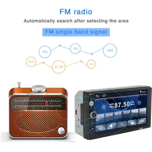 Android Din Quatro-tela 7 polegadas 2 Display Auto Radio Stereo MP5 Youtube Player Multimídia