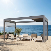 Pergola bioclimatique motorisée en aluminium sur mesure avec toit à lames orientables pour restaurant et hôtel