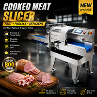 Machine à trancher automatique en acier inoxydable pour charcuterie, épaisseur réglable pour trancher le jambon, le bacon, le porc rôti, le bœuf
