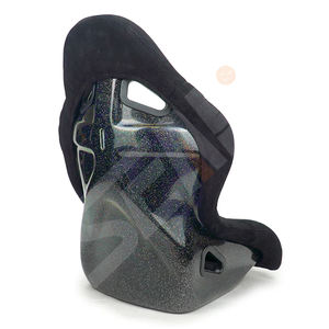 WZSEAHI مقاعد دلو مخملية سوداء صغيرة غير قابلة للتعديل مقعد سيارة سباق مقعد الطفل - Product Image 3