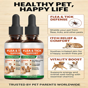 Gotas Líquidas Antipulgas y <span class=keywords><strong>Garrapatas</strong></span> para Mascotas, Suplementos de Apoyo Inmunológico, Absorción Rápida, Naturales y Seguras, Multivitaminas, Minerales y Omega 3 para Gatos - Product Image 6