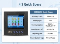 Medidor de Energía Industrial de Alta Precisión Clase 0.5, 5A, Monofásico/Trifásico, Sistema Inteligente de Monitoreo de Energía con Pantalla TFT a Color