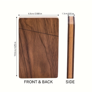 Organisateur de bureau en bois de noyer exquis avec couvercle rabattable, porte-cartes rectangulaire pour une utilisation quotidienne au bureau - Product Image 1