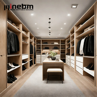 Armoire Moderne de Luxe Personnalisée Grande Capacité, Blanc Crème, avec Portes Vitrées, en Bois Écologique et Durable, pour Chambre à Coucher