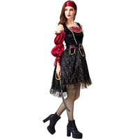 Costume de pirate des Caraïbes pour femme adulte, déguisement de carnaval d'Halloween, costume de chasseuse capitaine, tenue de cosplay, robe de fête fantaisie