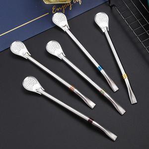 Nuovo Design Argentine 304 acciaio inox perline paglia cucchiaio per il caffè latte tè Yerba Bombilla per gli omaggi - Product Image 5