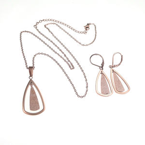 时尚XOXO玫瑰金饰品套装优雅吊坠耳环饰品套装 - Product Image 4