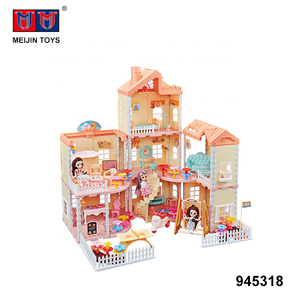 Nouvelle maison de poupée de simulation avec 3 poupées de 4,5 pouces - Product Image 2