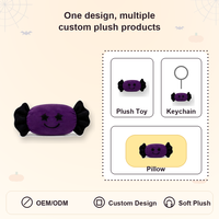 Peluche Bonbon d'Halloween Personnalisée, Jouet en Peluche Doux, Poupée Mignonne à Yeux Étoilés, Décoration Festive Sucrée, Faible MOQ, OEM ODM