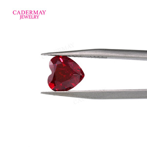 CADERMAY Cultivated Ruby Heart Shape Loose Stone Ruby No. 9 Jewelry Findings - Product Image 3