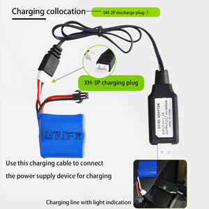 Baterai isi ulang 7.4V 700mAh 15C 18350 Li-ion kendaraan mainan dioperasikan baterai mobil listrik - Product Image 5