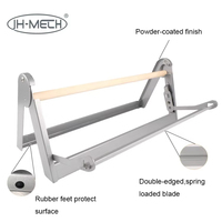 Distributeur de papier en rouleau JH-Mech Coffee Office Kraft robuste en acier carbone noir plié de 24 pouces avec coupe-papier