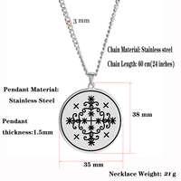 HLSS060 Amulette de Papa Legba Voodoo Loa Veve Charme Vodoun Lwa Talisman Amulette Pendentif en acier inoxydable avec marquage laser