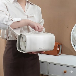 Sac de maquillage de <span class=keywords><strong>voyage</strong></span> 4 en 1, sac cosmétique enroulable pour femmes, pochette portable, trousse de toilette avec 4 organiseurs détachables - Product Image 1