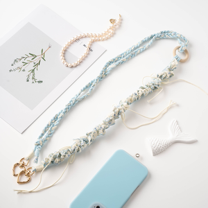 Chaîne de téléphone en dentelle d'été japonaise coréenne sac de cou de couleur bonbon avec sangle réglable lanière anti-perte à double usage - Product Image 6