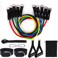 Juego de Bandas de Resistencia para Ejercicio TALLTOP de 11 Piezas, de Látex de Alta Elasticidad, Color Personalizado, 10-50LB