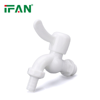Robinet d'extérieur IFAN en PVC blanc, robinet en plastique UPVC 1/2'' pour vente en gros