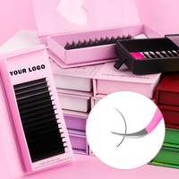 Extensions de cils individuels en plateaux, noir mat foncé 0.03MM, volume, faites à la main, véganes, sans cruauté, naturelles, vente en gros