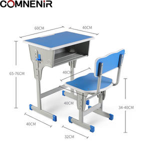 Meubles de classe scolaire, pupitre d'élève en MDF, pupitre et chaise d'école, table et chaises d'école à hauteur réglable pour l'école primaire - Product Image 4