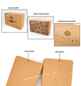 Low Moq Eco-friendly Recycled Organic Cork Yoga Brick Wooden Yoga Block For Fitness