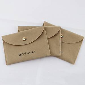 Pochette cadeau en velours imprimée avec logo personnalisé, petit sac en faux daim pour collier, bracelet, boucles d'oreilles, emballage pour bijoux - Product Image 3
