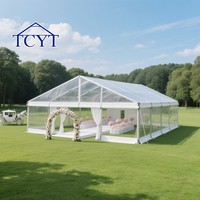 Fabricant professionnel tente murale en verre à cadre en alliage tente transparente construction stable personnalisée tente transparente