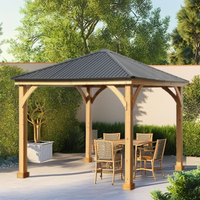 Gazebo extérieur en bois de style chinois moderne cour villa jardin pavillon de loisirs terrasse auvent en bois massif pergola en bois