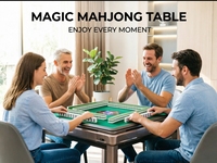 Machine à Mahjong Métallique Entièrement Automatique, Table de Jeu Pliante à Quatre Compartiments pour Cartes et Échecs, Silencieuse, Design Moderne et Minimaliste, Double Usage Domestique