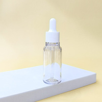 Bouteilles de luxe en plastique de 30 ml (1 oz) pour huiles essentielles avec compte-gouttes, flacon de sérum, huiles essentielles, cylindre à épaule plate pour teinture