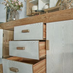 INNOVA, cajón y puerta <span class=keywords><strong>de</strong></span> color blanco personalizados contemporáneos, consola <span class=keywords><strong>de</strong></span> <span class=keywords><strong>entrada</strong></span> <span class=keywords><strong>de</strong></span> madera natural, mesa auxiliar moderna - Product Image 5