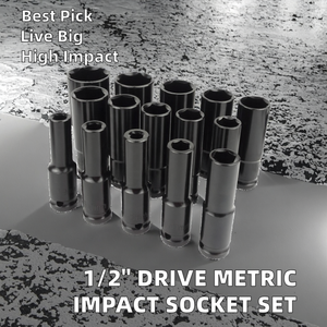 8-32mm 1/2\" Drive Metric Impact <b>Socket</b> Set <b>Universal</b> Deep <b>Socket</b> Wrench Air Pneumatic Repair Tools Hex OEM Customizable - Product Image 2