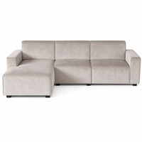Canapé modulaire moderne en forme de L avec chaise longue gauche, assise profonde et accoudoirs larges, idéal pour salon, appartement, hôtel, villa