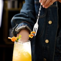 OUYADA Cocktail de thé glacé à long manche en acier inoxydable 304 pour boissons, fourchette, bar, cuillère à café, fournisseurs torsadés
