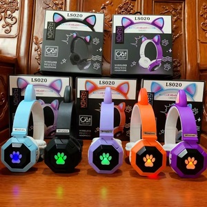 Blitzlicht Nette Katze über Ohr Kopfhörer Drahtlos mit Mikrofon LED Kinder Mädchen Stereo Telefon Musik Bluetooth Headset Gamer Geschenk - Product Image 3
