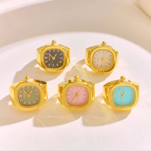 Nuovo nuovo creativo Punk quadrante quadrato orologi al quarzo anelli per <span class=keywords><strong>donna</strong></span> uomo coppie Mini elastico <span class=keywords><strong>orologio</strong></span> <span class=keywords><strong>orologio</strong></span> da dito gioielli - Product Image 1