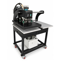 Presse à chaud industrielle neuve pour vêtements, double table de travail, pressage de précision, plaque chauffante durable, semi-automatique, usage intensif