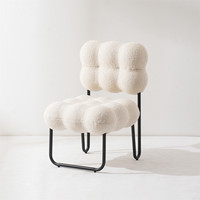 Vente en gros d'usine de meubles de maison d'intérieur confortables salon nordique brun tissu blanc Sherpa Teddy Boucle fauteuil canapé simple