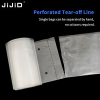 Bolsas de Embalaje Automáticas de Polietileno Transparente Perforadas en Rollo Continuo JIJID, Bolsas de Envío con Línea de Desgarre para Máquinas de Embalaje Automatizadas