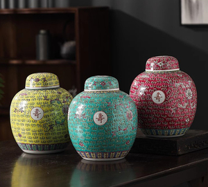 Jingdezhen antique peint à la main <span class=keywords><strong>Famile</strong></span> Rose boîte à thé en céramique marchandises anciennes urne et pot en céramique - Product Image 3