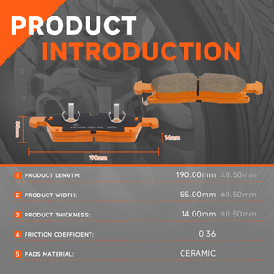 Kaluj Auto Parts Sistema de frenos de coche Juego de pastillas de freno delanteras de cerámica D1455 68052-370AA para Jeep Grand Cherokee Dodge <span class=keywords><strong>Durango</strong></span> - Product Image 2