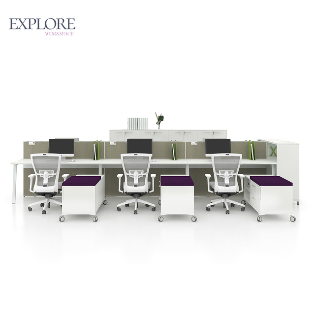 Modern 4-Staff Modular Workstation Desk Easy Assembly Office Furniture Cubicle for Office Room
