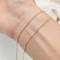 Chaîne gourmette en or 9k, 14k, 18k à coupe diamant, vente en gros, bijoux en rouleau, offre spéciale