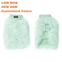Pull en tricot moelleux de luxe pour chiens | Tenue d'hiver à col roulé en fourrure douce, vêtements chauds pour animaux de compagnie pour petits chiens moyens Style de Noël