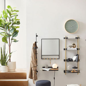 Wholesale Bathroom Entry Decorative <strong>Rectangular</strong> Metal <strong>Wall</strong> <strong>Mirror</strong> with Hooks Display <strong>Mirror</strong> Factory Ningbo - Product Image 4