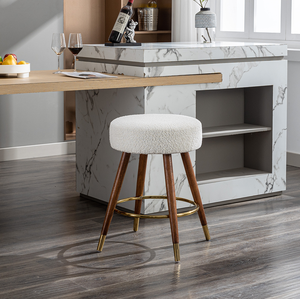 Modern Upholstered Counter Height Rocking <b>Bar</b> <b>Stool</b> with 360 Degree Swivel for Apartment Use - Product Image 1