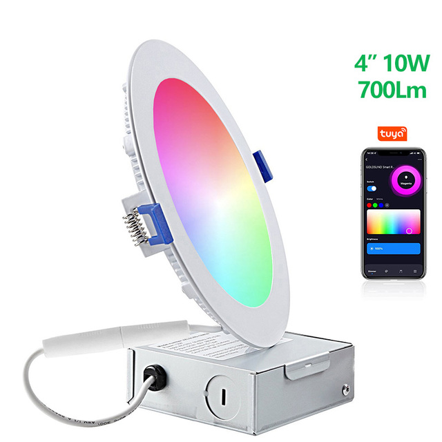 4 Inch 6 Inch 16 Million Colors Spotlight LED Smart RGB White Recessed Downlight Wifi Control Led Panel Lights