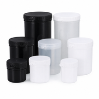 Ember Plastik Bulat Putih Food Grade 300ml 500ml 1L, Mulut Lebar, Tertutup Rapat, Wadah Bumbu, Saus, Masker, Bubuk