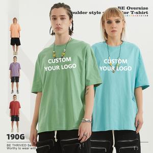 T-shirt personnalisé unisexe 190 g/m² T-shirt haute qualité 100% coton de première qualité Personnaliser l'impression Logo T-shirts vierges col rond pour hommes - Product Image 3