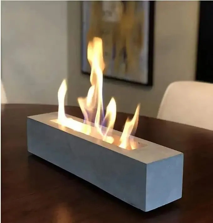 Perapian meja persegi panjang kualitas tinggi mangkuk lubang api meja baja tanpa asap portabel